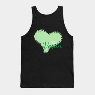 100% Vegan With a heart Tank Top